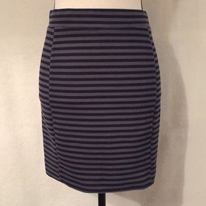 Madewell grey & navy blue striped Ridgestripe mini skirt